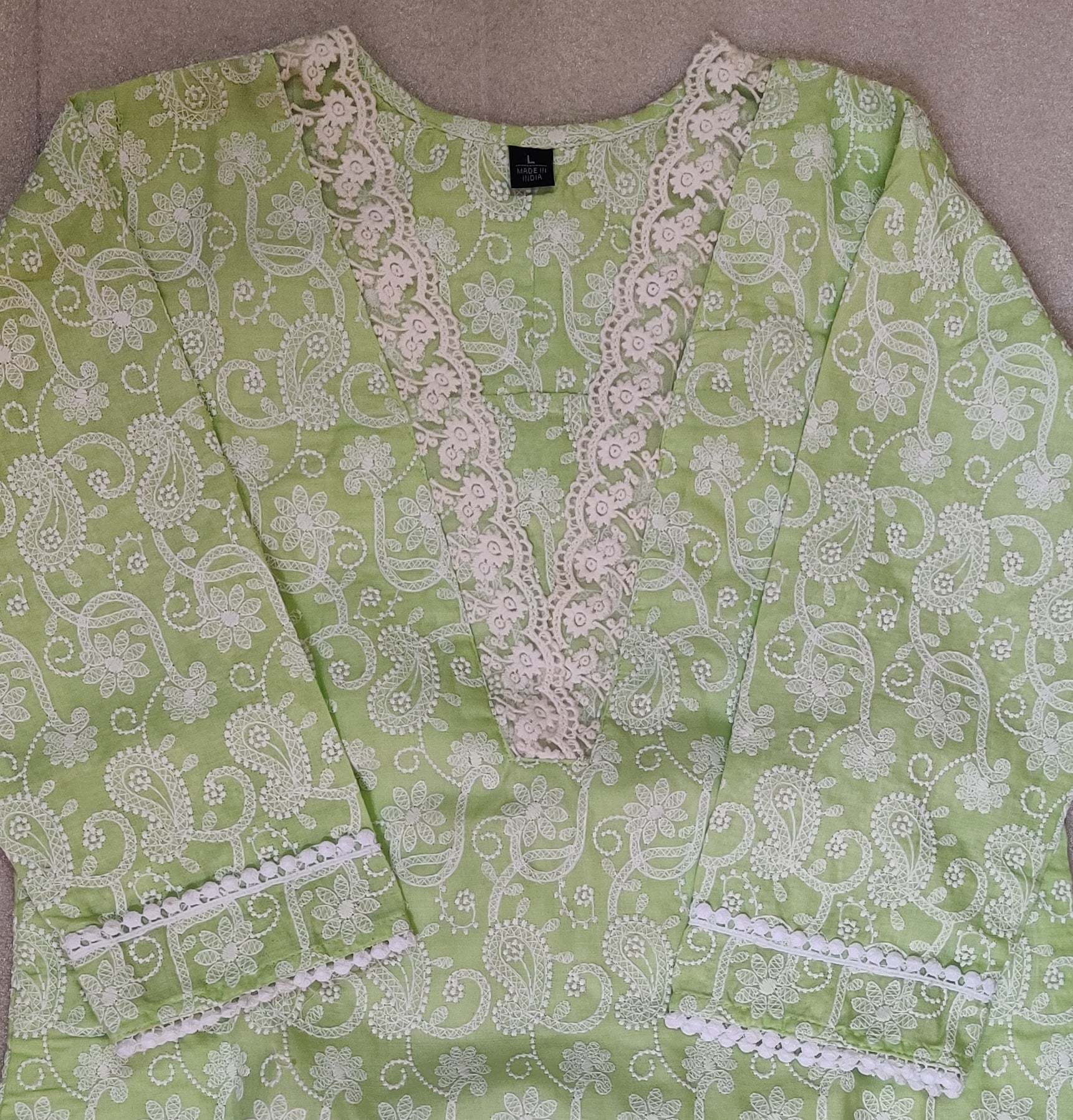 Cotton fully embroidered kurti suits with bottom and dupatta